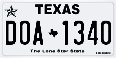 TX license plate DOA1340