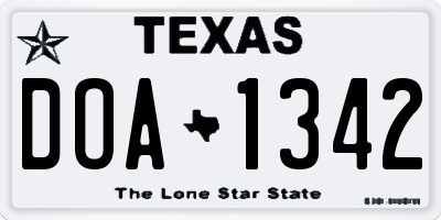 TX license plate DOA1342