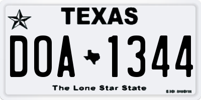 TX license plate DOA1344