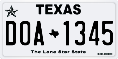 TX license plate DOA1345