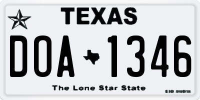 TX license plate DOA1346
