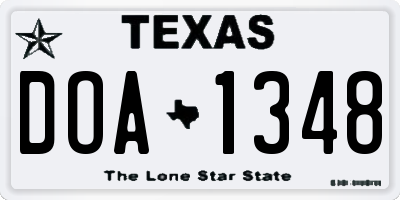 TX license plate DOA1348