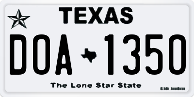 TX license plate DOA1350