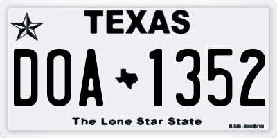 TX license plate DOA1352