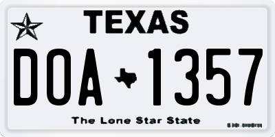 TX license plate DOA1357