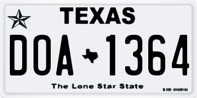 TX license plate DOA1364