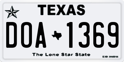 TX license plate DOA1369