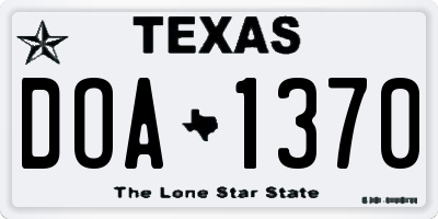 TX license plate DOA1370