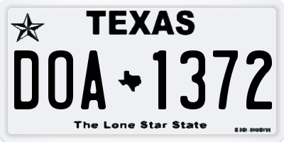 TX license plate DOA1372
