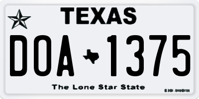 TX license plate DOA1375