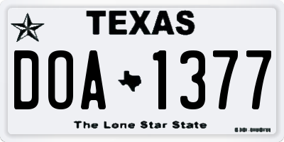 TX license plate DOA1377