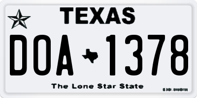 TX license plate DOA1378
