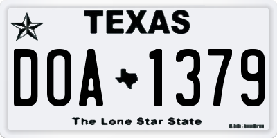TX license plate DOA1379