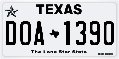 TX license plate DOA1390