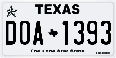 TX license plate DOA1393