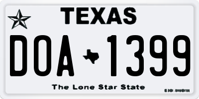 TX license plate DOA1399