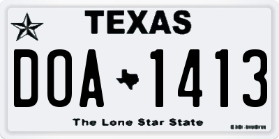 TX license plate DOA1413