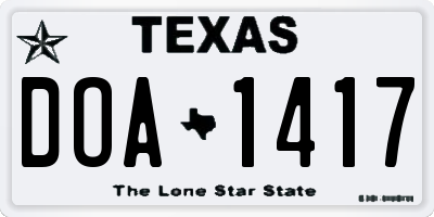 TX license plate DOA1417