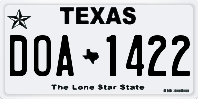 TX license plate DOA1422