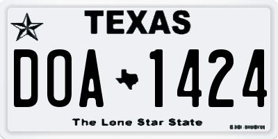 TX license plate DOA1424