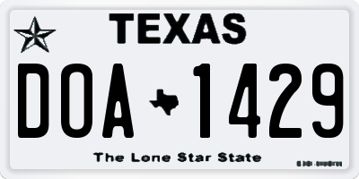 TX license plate DOA1429