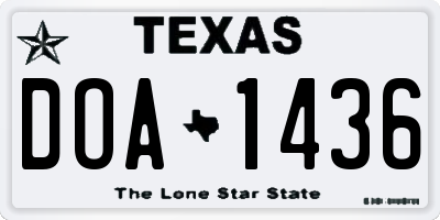 TX license plate DOA1436