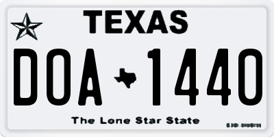 TX license plate DOA1440