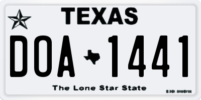 TX license plate DOA1441