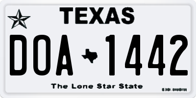 TX license plate DOA1442