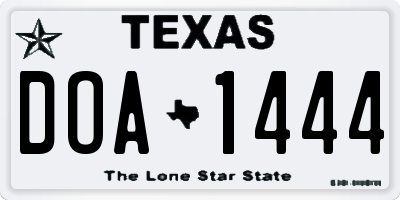 TX license plate DOA1444