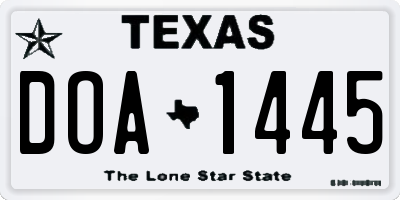 TX license plate DOA1445