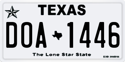 TX license plate DOA1446