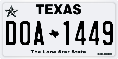 TX license plate DOA1449