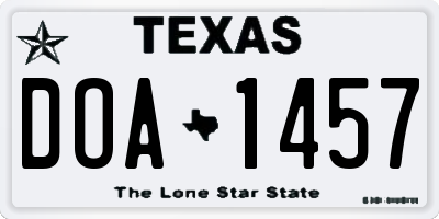 TX license plate DOA1457
