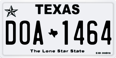 TX license plate DOA1464