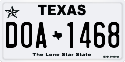 TX license plate DOA1468