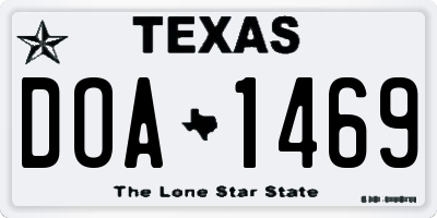TX license plate DOA1469