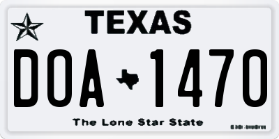 TX license plate DOA1470