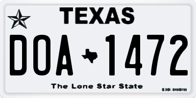 TX license plate DOA1472