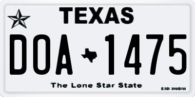 TX license plate DOA1475