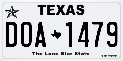TX license plate DOA1479
