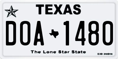 TX license plate DOA1480