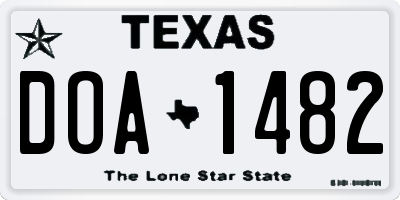 TX license plate DOA1482
