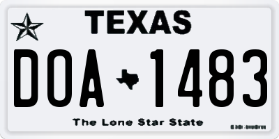 TX license plate DOA1483