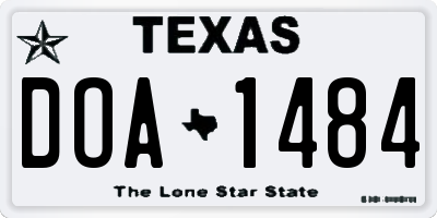 TX license plate DOA1484