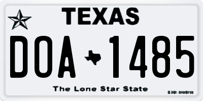 TX license plate DOA1485