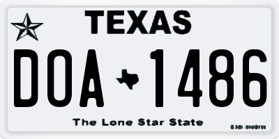 TX license plate DOA1486