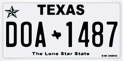 TX license plate DOA1487