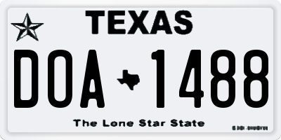 TX license plate DOA1488