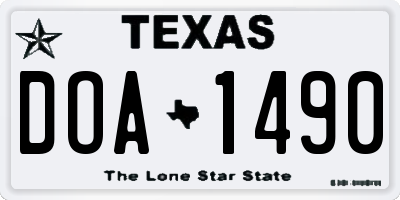 TX license plate DOA1490